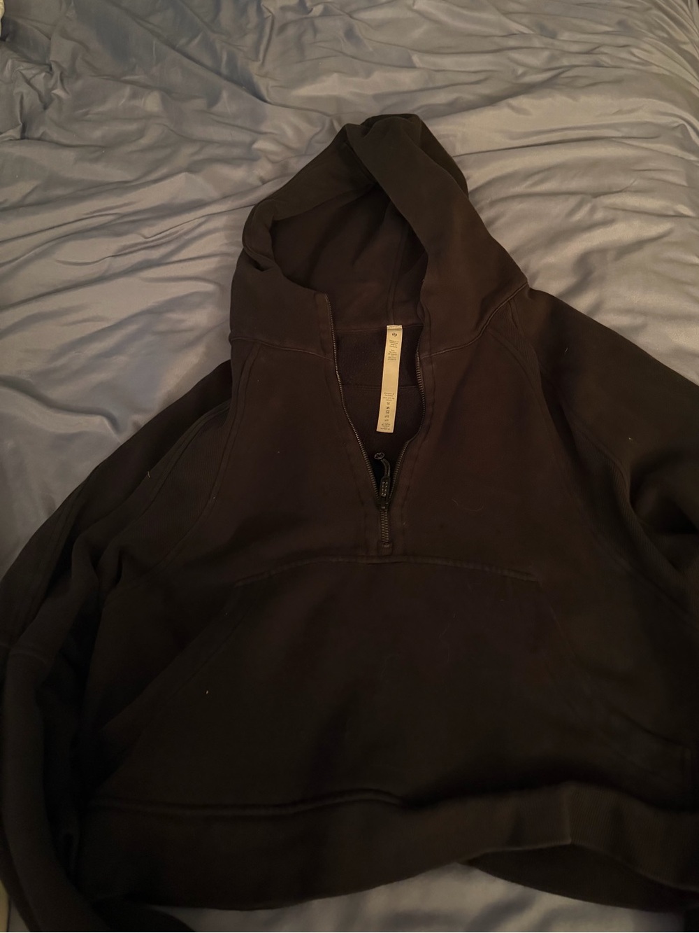 Black Half-Zip Hooded Pullover for Women - Classic Everyday Zip Sweatshirt